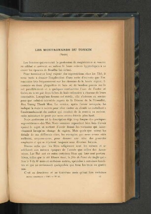 Les Montagnards du Tonkin