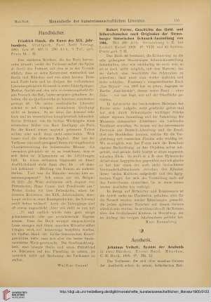 [Rezension von: Friedrich Haack, Die Kunst des XIX. Jahrhunderts]