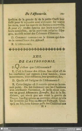 XXII. De L'Astronomie