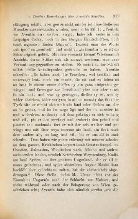 Bemerkungen über Aventin's Schriften: Türkenwarnung und Römisches Kriegsregiment