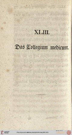 XLIII. Das Collegium medicum