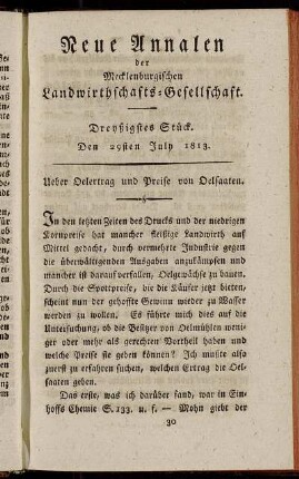 Dreyßigstes Stück. Den 29sten July 1813.