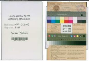 Entnazifizierung Dietrich Becker , geb. 10.07.1915 (Tischler)