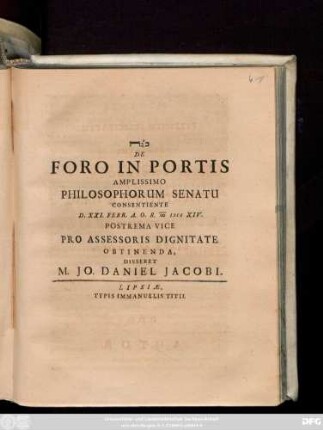 De Foro In Portis