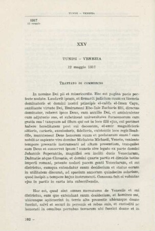 XXV Tunisi - Venezia 12 maggio 1317