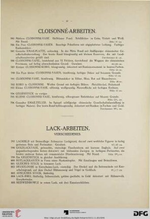 Cloisonné-Arbeiten (Nr. 785-796)