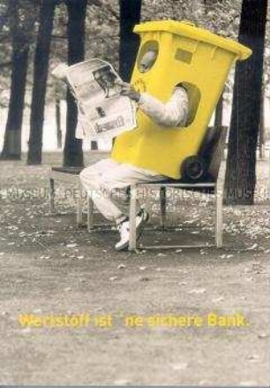 Werbepostkarte für Abfalltrennung