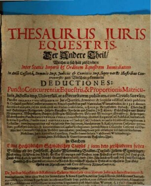 Thesaurus Juris Equestris Publici Et Privati. 2, Zerschiedene inter Status Imperii & Ordinem Equestrem Immediatum