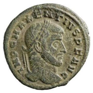 Münze, Follis, Winter 307 - 308 n. Chr.