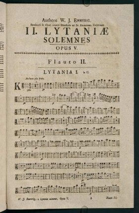 1-11, II. Lytaniae Solemnes. Opus V. Flauto II.