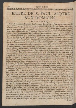 Epitre De S. Paul Apotre Aux Romains