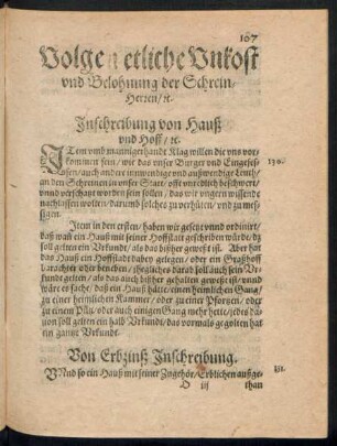 Volgen etliche Unkost und Belohnung der Schreinherren/ etc.