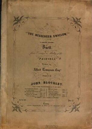 Messenger swallow : (O swallow, swallow) ; duett from Tennysons's medley of the "Princess"
