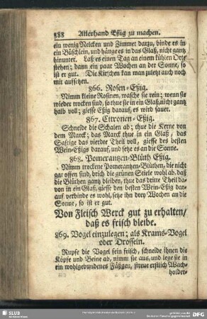 Von Fleisch Werck gut zu erhalten, daß es frisch bleibe