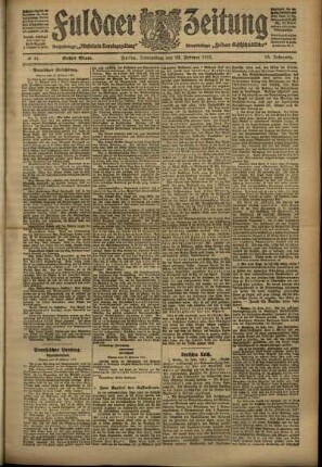 Erste Ausgabe vom Donnerstag, den 23. Februar 1911.