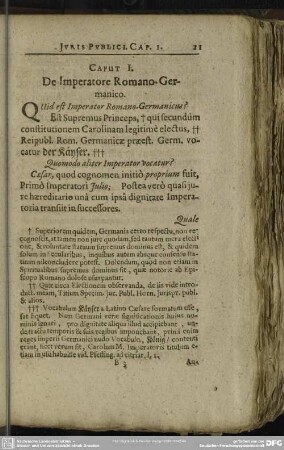 Caput I. De Imperatore Romano-Germanico