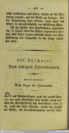 XIII. Abschnitt. Von einigen Operationen