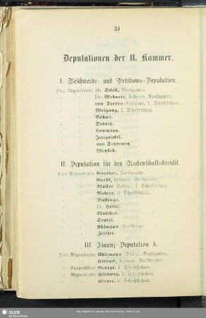 Deputationen der II. Kammer