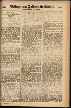Zweite Ausgabe vom Donnerstag, den 06. Dezember 1900.