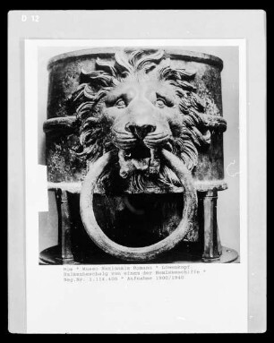Löwenkopf. Balkenbeschalg von einem der Nemiseeschiffe