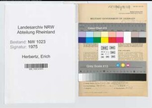 Entnazifizierung Erich Herbertz , geb. 25.04.1888 (Regierungsdirektor)