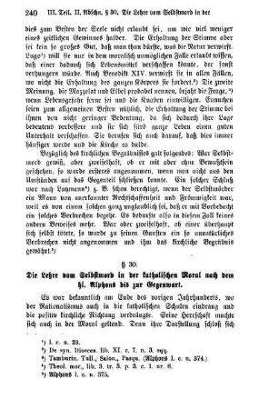 § 30. Die Lehre vom Selbstmord in der katholischen Moral nach dem hl. Alphons bis zur Gegenwart.