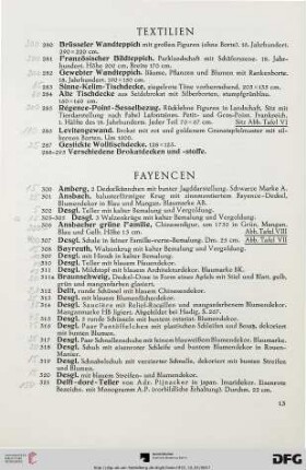 Fayencen (Nr. 300-413)