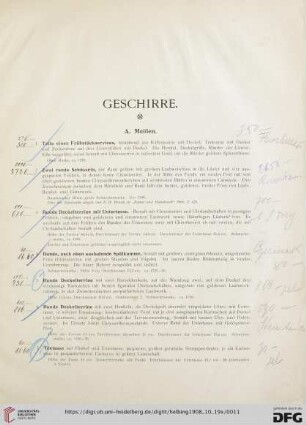 Geschirre (Nr. 1-49)