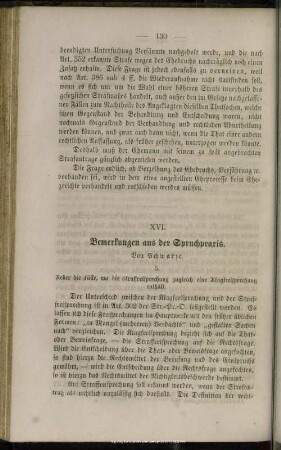 XVI. Bemerkungen aus der Spruchpraxis