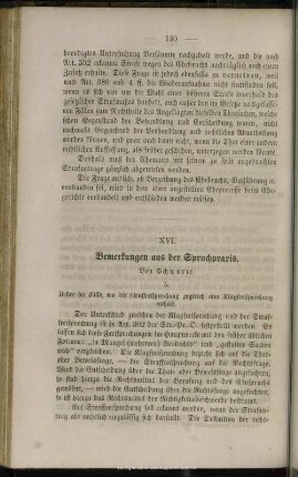 XVI. Bemerkungen aus der Spruchpraxis