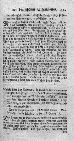 Briefe über das Theater.