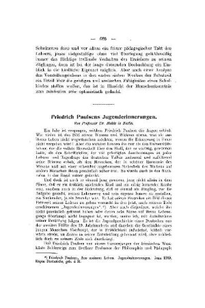 Friedrich Paulsens Jugenderinnerungen