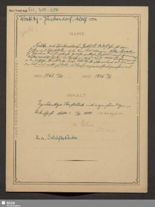 Mscr.Dresd.App.511,302: Brief des Gottlob A. E. von Nostitz und Jänckendorf an Christian Conrad Wilhelm von Dohm; dat. Dresden, 21.03.1810.