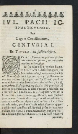Ivl Pacii Ic. Enantiophanon, Seu Legum Conciliatatum,
