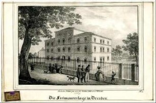 Die Freimaurerloge in Dresden. 1839.