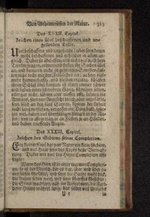 Das XXXII. Capitel. Zeichen eine übel beschaffenen und ungesunden Leibs.