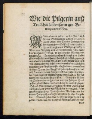 Wie die Pilgerin auß Teutschen landen faren gen Venedig an das Meer.
