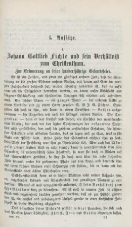 341-351 Johann Gottlieb Fichte und sein Verhältniß zum Christenthum : zur Erinnerung an seine hundertjährige Geburtsfeier