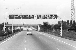 Rosheim: Elsass-Autobahn, Abzweig Strasbourg-Centre, Strasbourg Ouest et Sud