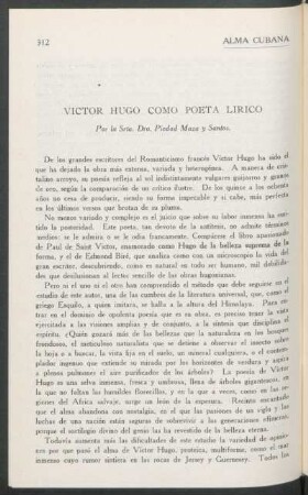 Victor Hugo como poeta lírico