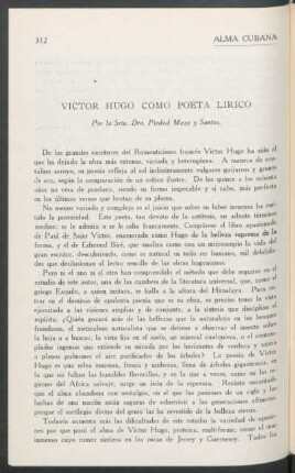 Victor Hugo como poeta lírico
