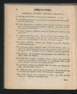 Parerga Ex Hist. Eccles. Selecta.