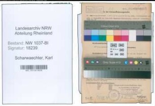 Entnazifizierung Karl Scharwaechter , geb. 22.05.1879 (Postinspektor)