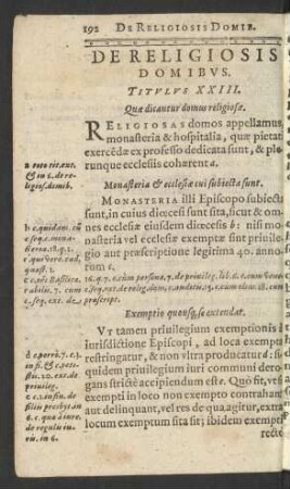 De Religiosis Domibus. Titulus XXIII.
