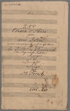 La fille du régiment, Auswahl, arrangiert, Flöte, Gitarre - BSB Mus.Schott.Ha 6102