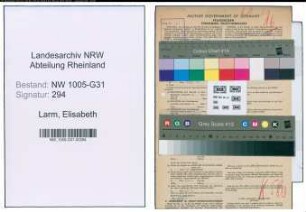 Entnazifizierung Elisabeth Larm , geb. 30.11.1906 ()
