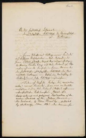 Empfehlungsschreiben an das Dekanat der Philosophischen Fakultät. Wien, 24.09.1862.