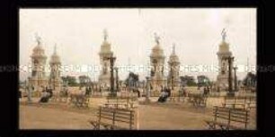 Zentraler Platz, Triumphal Bridge, am Hauptweg der Weltausstellung, Pan-American Exposition, Buffalo