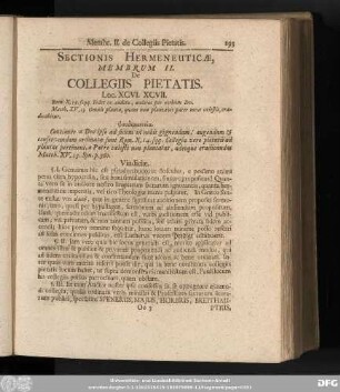 Membrum II. De Collegiis Pietatis.