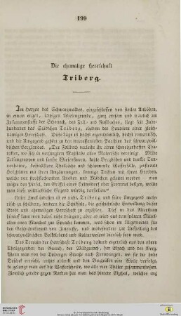 Die ehemalige Herrschaft Triberg